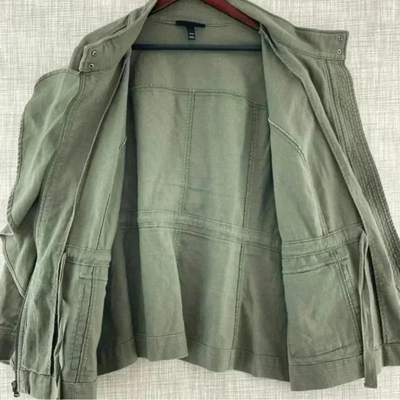 Lane Bryant Mock Neck Green Full Zip Front details Utility Jacket Women's 18/20 - Picture 5 of 11